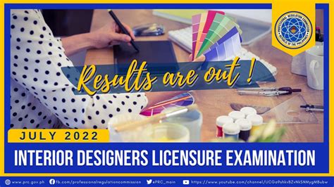 RESULTS: July 2022 Interior Designer Licensure .